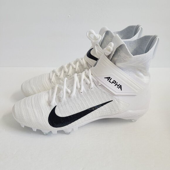 NEW Nike Alpha Menace Elite 2 Flyknit Football Cleats CI1530-100 Size 14 White main image 7